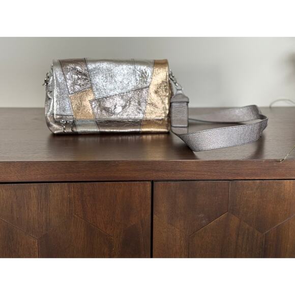 New without tags - Zadig & Voltaire Rocky Vintage Metal Leather Patchwork Bag - Picture 1 of 12